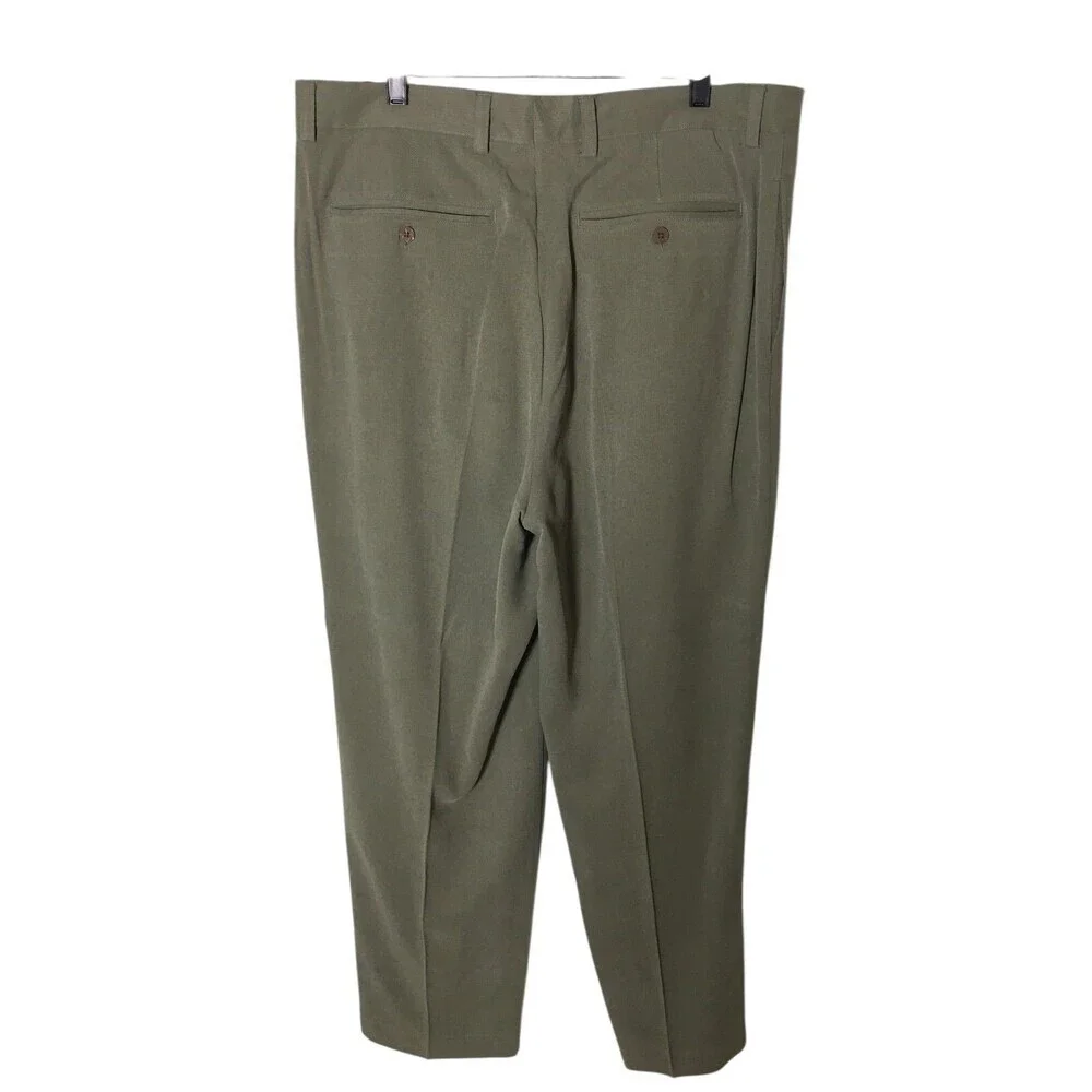Tommy Bahama Pants Men's Size 38 x 34 Green 100% Silk Button Zip Closure